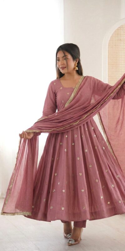 Shiny Peach Roman Silk Embroidery Work Salwar Suit | Jump Suits, Salwar suit, Casual Suits, Creative suits, Designer Suits, Palazzo Suits, Party Wear Suits, Patiala Suits, Straight Suits