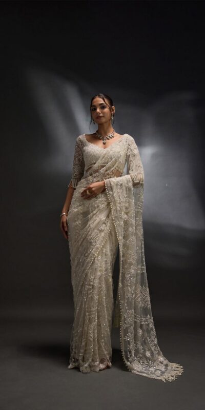 Silver Mono Net Embroidery Sequins Work Saree | Sarees, Bollywood Sarees, Creative Sarees, Designer Sarees, Embroidered Sarees, Ethnic Saree, Modern Digital sarees, Party Wear Sarees
