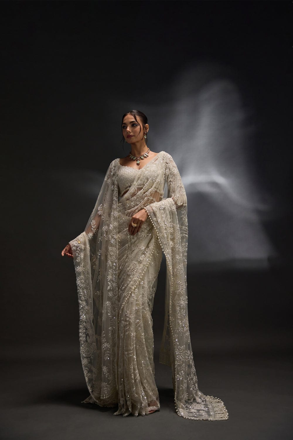 Silver Mono Net Embroidery Sequins Work Saree | Sarees, Bollywood Sarees, Creative Sarees, Designer Sarees, Embroidered Sarees, Ethnic Saree, Modern Digital sarees, Party Wear Sarees