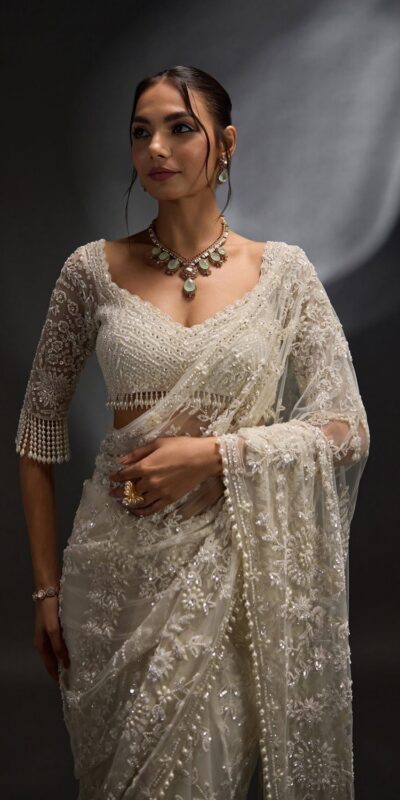 Silver Mono Net Embroidery Sequins Work Saree | Sarees, Bollywood Sarees, Creative Sarees, Designer Sarees, Embroidered Sarees, Ethnic Saree, Modern Digital sarees, Party Wear Sarees