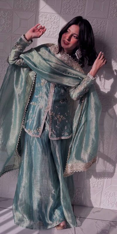 Sky Blue Fandy Silk Sequins Work Salwar Suit | Jump Suits, Tops & Bottoms, Track Suits, Salwar suit, Casual Suits, Creative suits, Designer Suits, Palazzo Suits, Party Wear Suits, Patiala Suits, Straight Suits, Trendy Wear