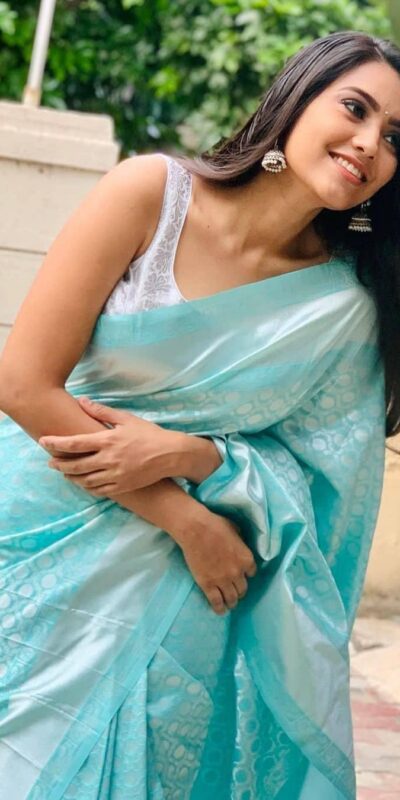 Sky Blue Lichi Silk Jacquard Saree | Sarees, Bollywood Sarees, Creative Sarees, Designer Sarees, Embroidered Sarees, Ethnic Saree, Modern Digital sarees, Party Wear Sarees
