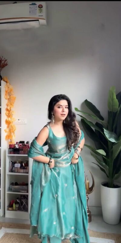 Sky Blue Silk Thread Sequence Anarkali Gown | Gowns, Bollywood Gowns, Creative Gowns, Designer Gowns, Embroidered Gowns, Party Wear Gowns