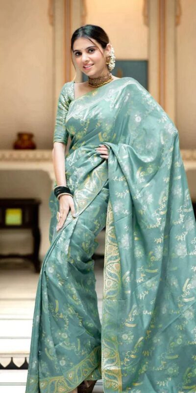 Sky Blue Soft Litchi Silk All Over Weaving Saree | Sarees, Bollywood Sarees, Creative Sarees, Designer Sarees, Embroidered Sarees, Ethnic Saree, Modern Digital sarees, Party Wear Sarees