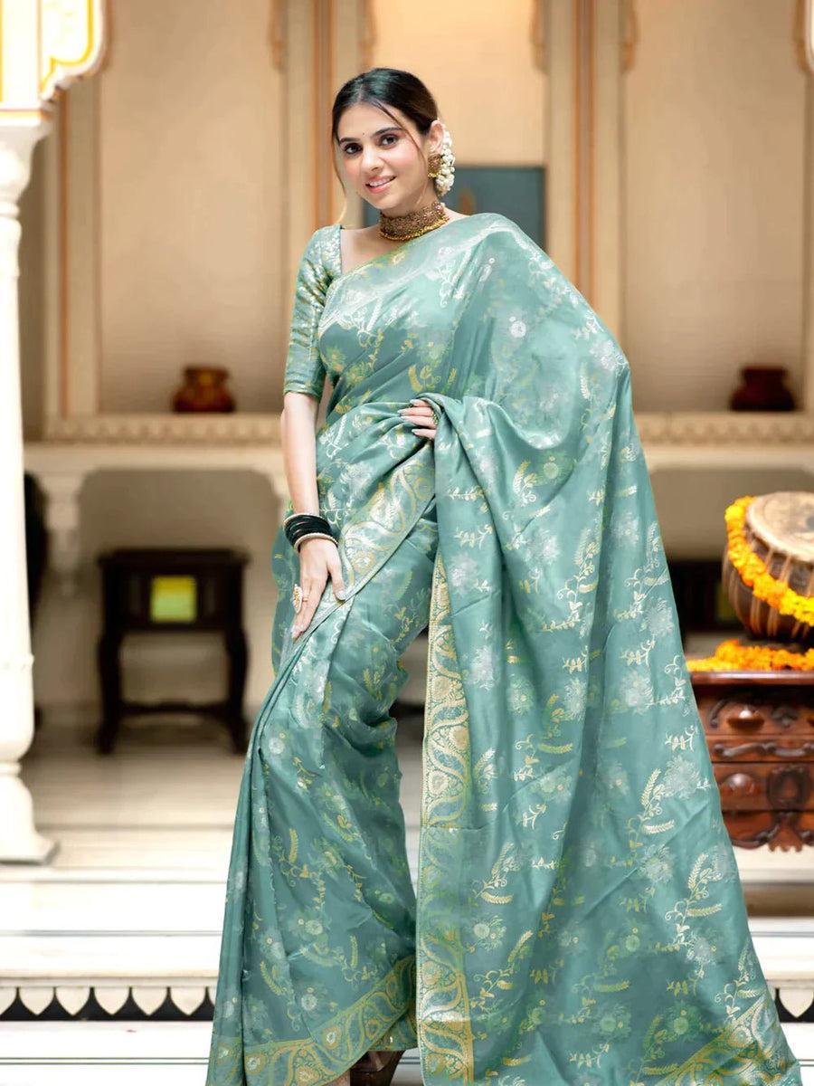 Sky Blue Soft Litchi Silk All Over Weaving Saree | Sarees, Bollywood Sarees, Creative Sarees, Designer Sarees, Embroidered Sarees, Ethnic Saree, Modern Digital sarees, Party Wear Sarees