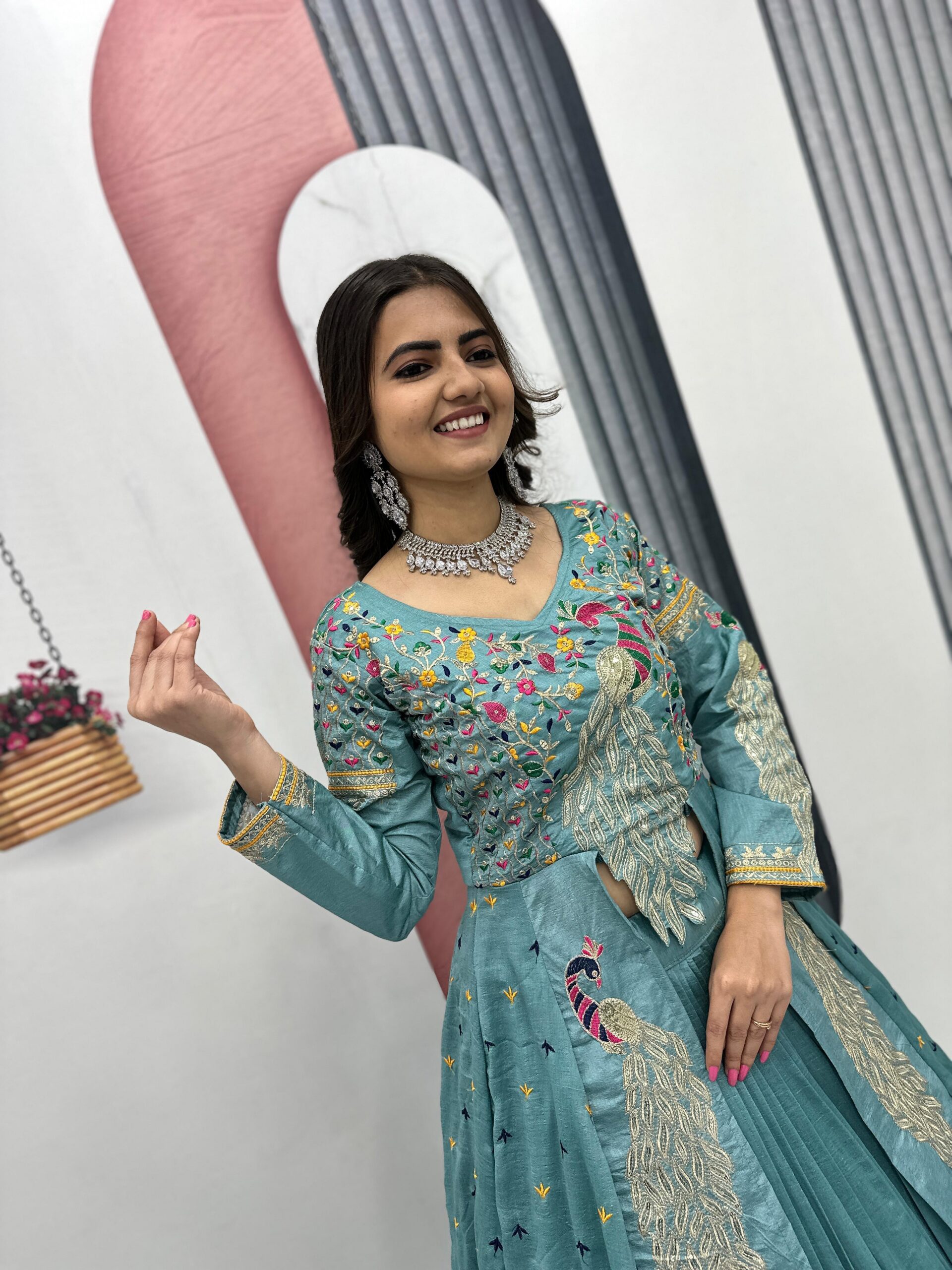Sky Blue Vichitra Sequence Work Lehenga Choli | Lehenga, Bollywood Lehenga, Creative Lehenga, Designer Lehenga, Embroidered Lehenga, Party Wear Lehenga