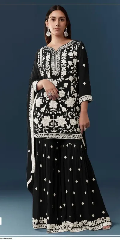 FC 727 Black Chiffon Georgette Salwar Suit. Perfect for Wedding, Party, Baby Shower, Pooja, Temple Visit – Grab it for ₹2599. Delivery 4-6 Work | Jump Suits, Salwar suit, Casual Suits, Creative suits, Designer Suits, Palazzo Suits, Party Wear Suits, Patiala Suits, Straight Suits