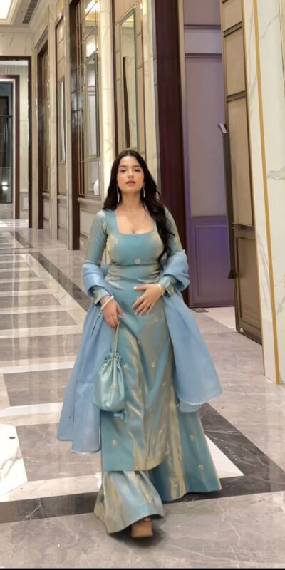Special Sky Blue Fandy Silk Sequence Work Salwar Suit | Jump Suits, Salwar suit, Casual Suits, Creative suits, Designer Suits, Palazzo Suits, Party Wear Suits, Patiala Suits, Straight Suits
