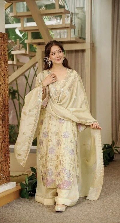 RTC 6030 Cream Vichitra Silk Salwar Suit with Embroidery Work. Wedding, Party, Festive, Events, Grab it for ₹2649. Delivery 4-6 Working Days. Shop now. | Jump Suits, Salwar suit, Casual Suits, Creative suits, Designer Suits, Palazzo Suits, Party Wear Suits, Patiala Suits, Straight Suits