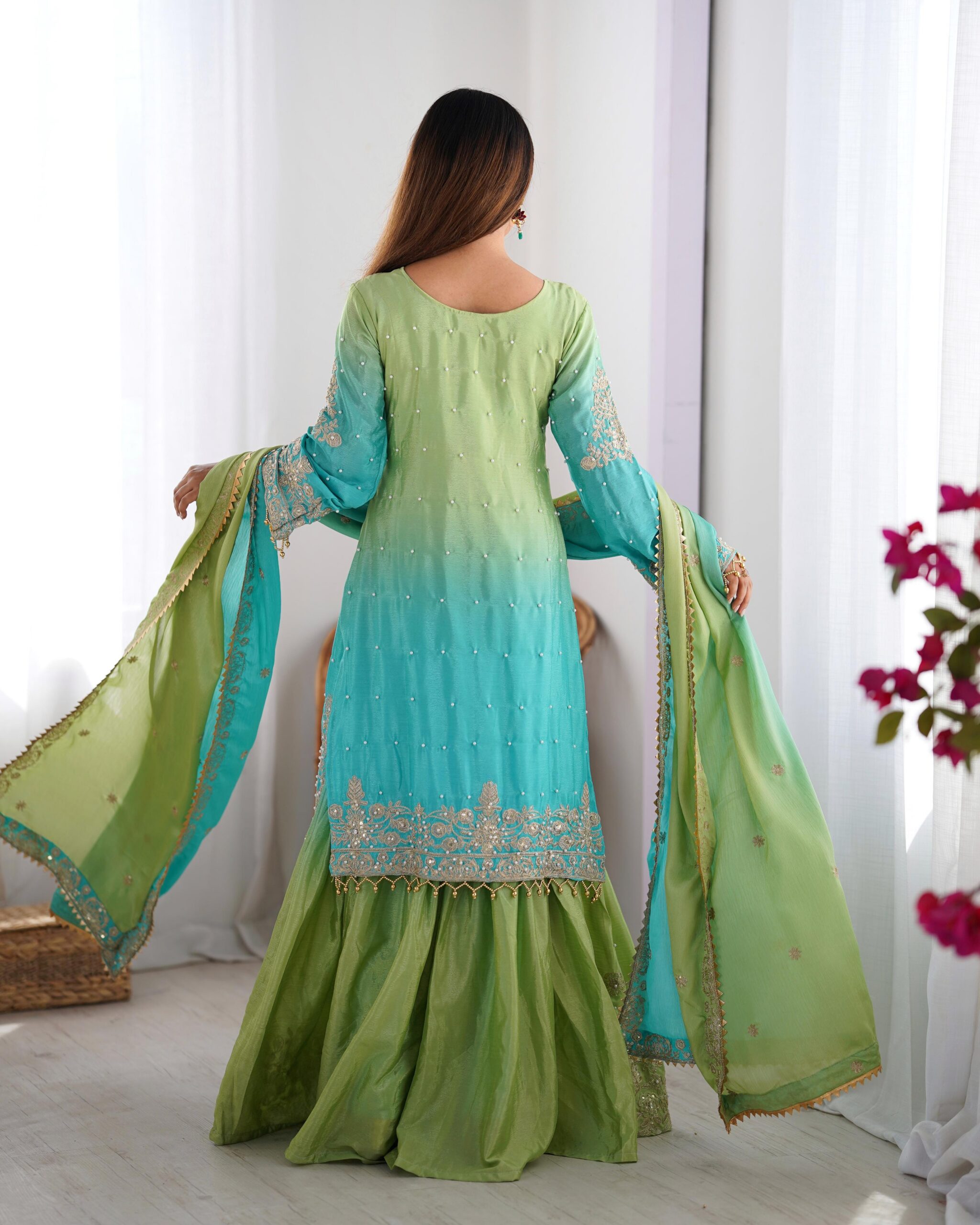 KD 1498 Green Color Chinon Silk Designer Work Salwar Suit in Get it for ₹2499. Delivery 4-6 Working Days. Online Shop now. | Jump Suits, Salwar suit, Casual Suits, Creative suits, Designer Suits, Palazzo Suits, Party Wear Suits, Patiala Suits, Straight Suits