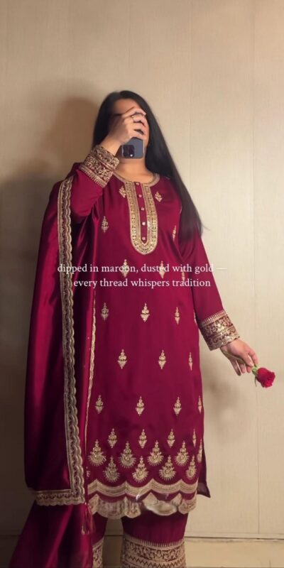 Super Maroon Natural Crap Embroider Work Salwar Suit | Jump Suits, Salwar suit, Casual Suits, Creative suits, Designer Suits, Palazzo Suits, Party Wear Suits, Patiala Suits, Straight Suits
