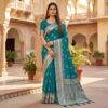 Teal Banarasi Zari Lace Work Saree | Sarees, Bollywood Sarees, Creative Sarees, Designer Sarees, Embroidered Sarees, Ethnic Saree, Modern Digital sarees, Party Wear Sarees