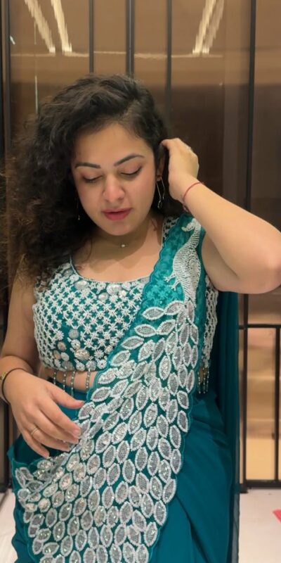 Teal Faux Georgette Embroider Sequins Work Saree | Sarees, Bollywood Sarees, Creative Sarees, Designer Sarees, Embroidered Sarees, Ethnic Saree, Modern Digital sarees, Party Wear Sarees