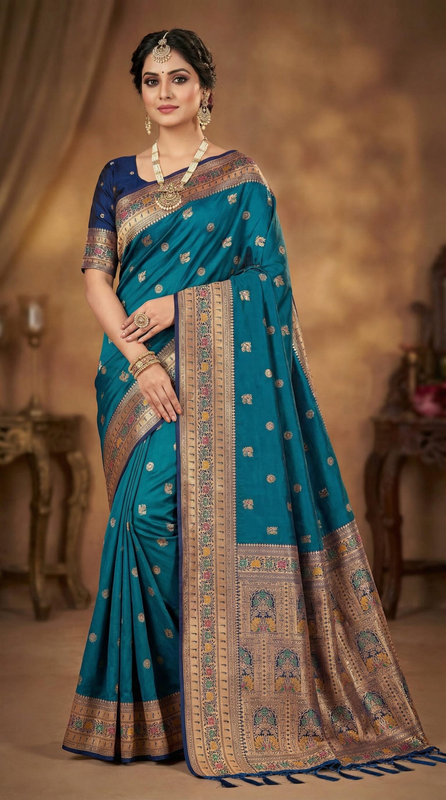 Teal Meenakari Lace Zari Work Saree | Sarees, Bollywood Sarees, Creative Sarees, Designer Sarees, Embroidered Sarees, Ethnic Saree, Modern Digital sarees, Party Wear Sarees