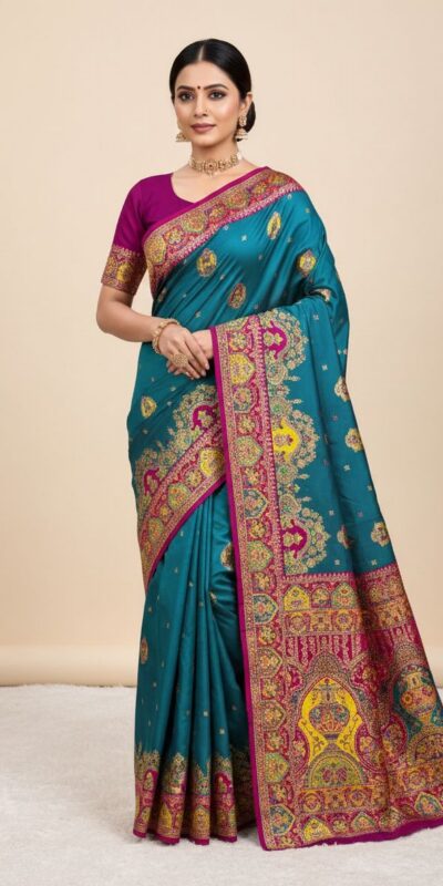 Teal Paithani Silk Border Lace Work Saree | Sarees, Bollywood Sarees, Creative Sarees, Designer Sarees, Embroidered Sarees, Ethnic Saree, Modern Digital sarees, Party Wear Sarees