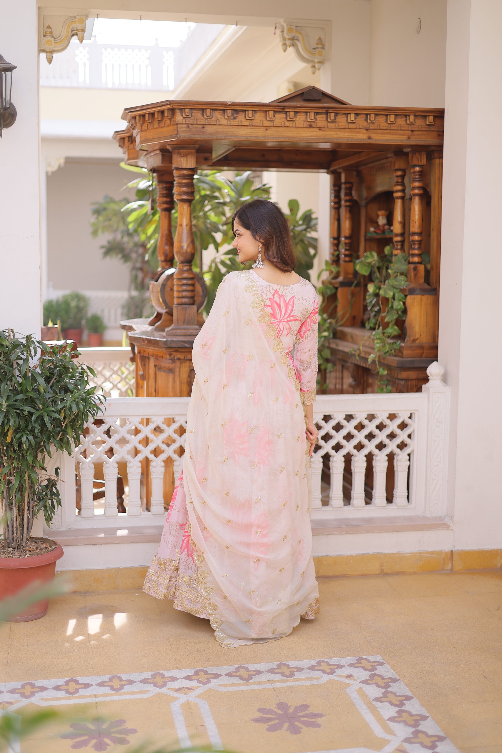 KA 1243 CreamColor Russian Silk Gown with Zari Work & Embroidery Work. Now at just ₹2499. Delivery 4-6 Working Days. Shop now. | Gowns, Bollywood Gowns, Creative Gowns, Designer Gowns, Embroidered Gowns, Party Wear Gowns