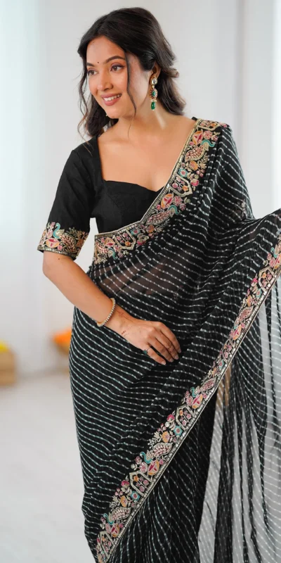 SP 79 Black Faux Georgette Saree Perfect for Wedding, Party, Lohri, Engagement, Baby Shower – . Now at just ₹1999. Delivery 4-6 Working Days. Shop now | Sarees, Bollywood Sarees, Creative Sarees, Designer Sarees, Embroidered Sarees, Ethnic Saree, Modern Digital sarees, Party Wear Sarees