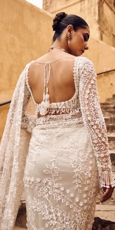 White Butterfly Net With Sequins Work Saree | Sarees, Bollywood Sarees, Creative Sarees, Designer Sarees, Embroidered Sarees, Ethnic Saree, Modern Digital sarees, Party Wear Sarees