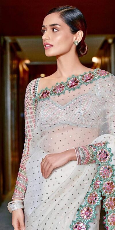 White Georgette Sequence Print Saree | Sarees, Bollywood Sarees, Creative Sarees, Designer Sarees, Embroidered Sarees, Ethnic Saree, Modern Digital sarees, Party Wear Sarees