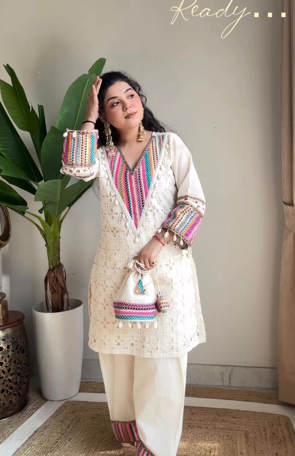 White Khadi Cotton Thread Work Salwar Suit | Jump Suits, Tops & Bottoms, Track Suits, Salwar suit, Casual Suits, Creative suits, Designer Suits, Palazzo Suits, Party Wear Suits, Patiala Suits, Straight Suits, Trendy Wear