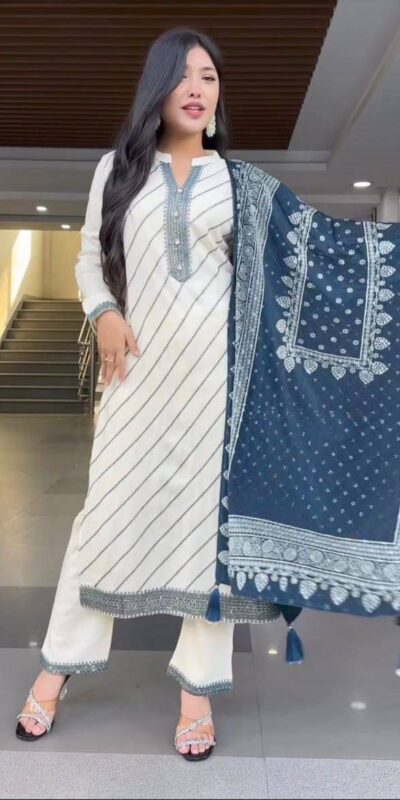 White Maslin With Digital Printed Salwar Suit | Jump Suits, Salwar suit, Casual Suits, Creative suits, Designer Suits, Palazzo Suits, Party Wear Suits, Patiala Suits, Straight Suits