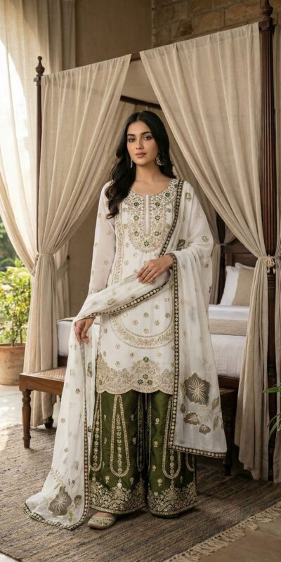 White Organza Silk Digital Print Embroidery Salwar Suit | Jump Suits, Salwar suit, Casual Suits, Creative suits, Designer Suits, Palazzo Suits, Party Wear Suits, Patiala Suits, Straight Suits
