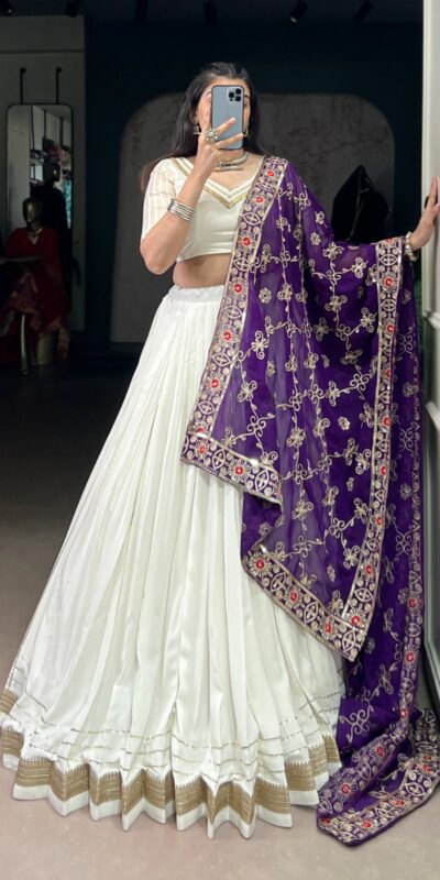 White Rayon Lace Touch Up Lehenga Choli | Lehenga, Bollywood Lehenga, Creative Lehenga, Designer Lehenga, Embroidered Lehenga, Party Wear Lehenga