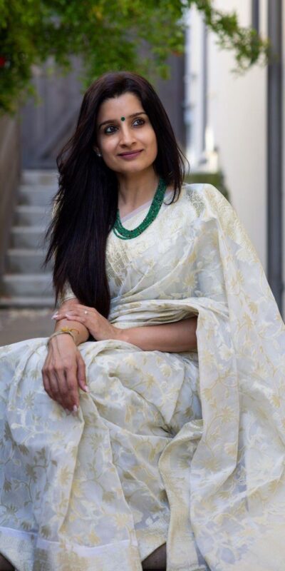 White Soft Lichi Silk Jacquard Saree | Sarees, Bollywood Sarees, Creative Sarees, Designer Sarees, Embroidered Sarees, Ethnic Saree, Modern Digital sarees, Party Wear Sarees