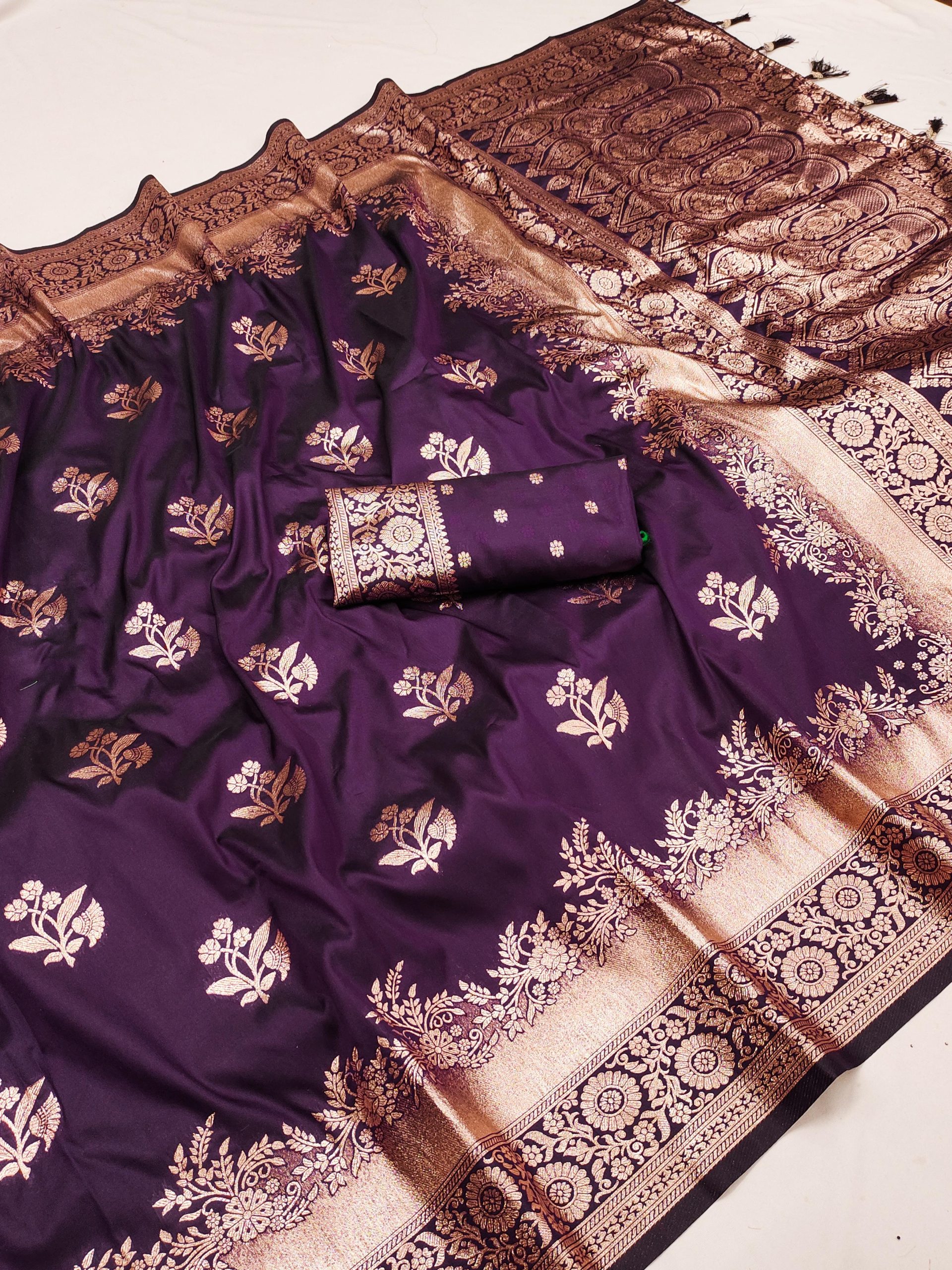 Wine Banarasi Silk Zari Lace Work Saree | Sarees, Bollywood Sarees, Creative Sarees, Designer Sarees, Embroidered Sarees, Ethnic Saree, Modern Digital sarees, Party Wear Sarees
