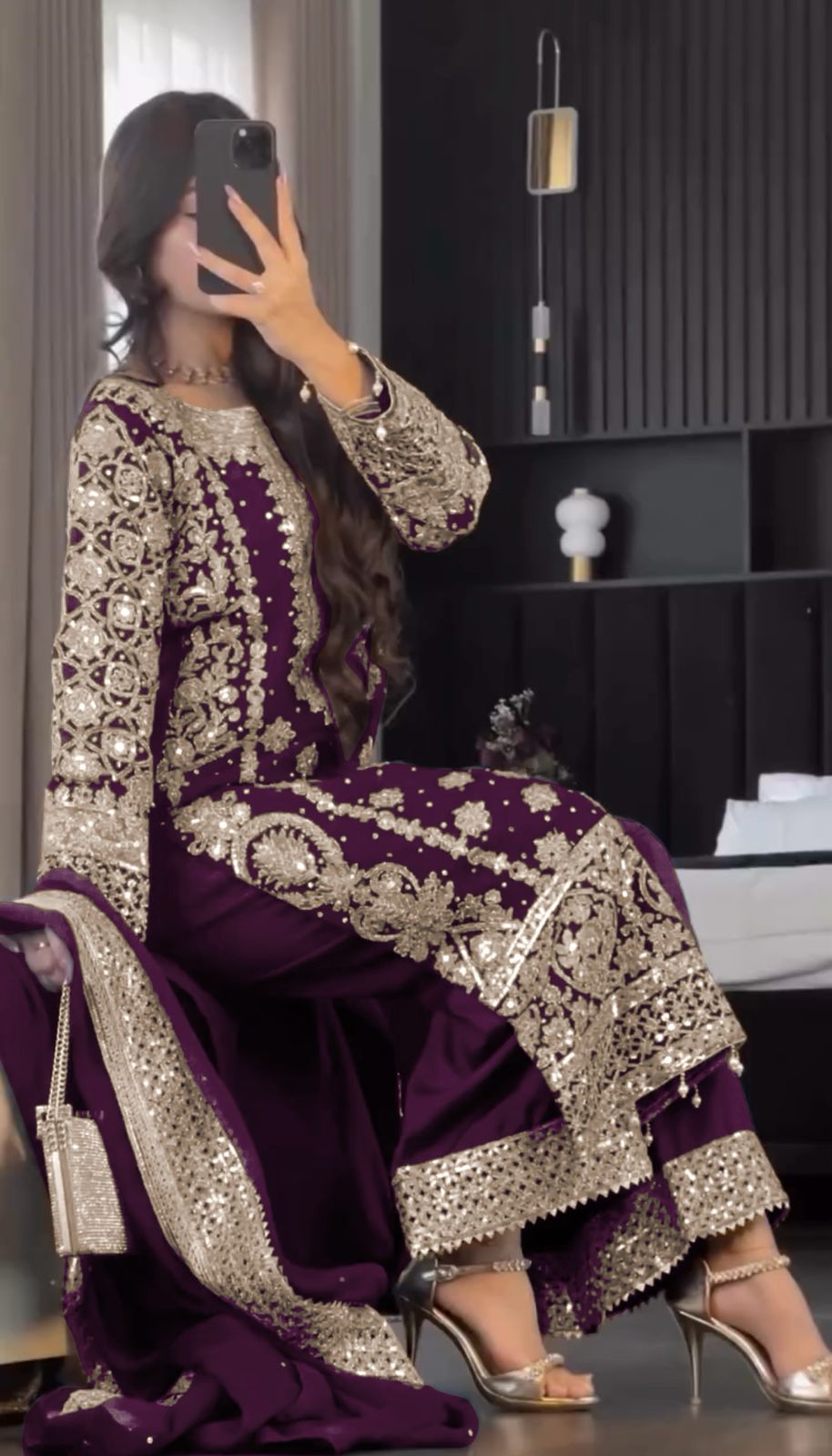 Wine Faux Georgette Embroidery Salwar Suit | Jump Suits, Salwar suit, Casual Suits, Creative suits, Designer Suits, Palazzo Suits, Party Wear Suits, Patiala Suits, Straight Suits