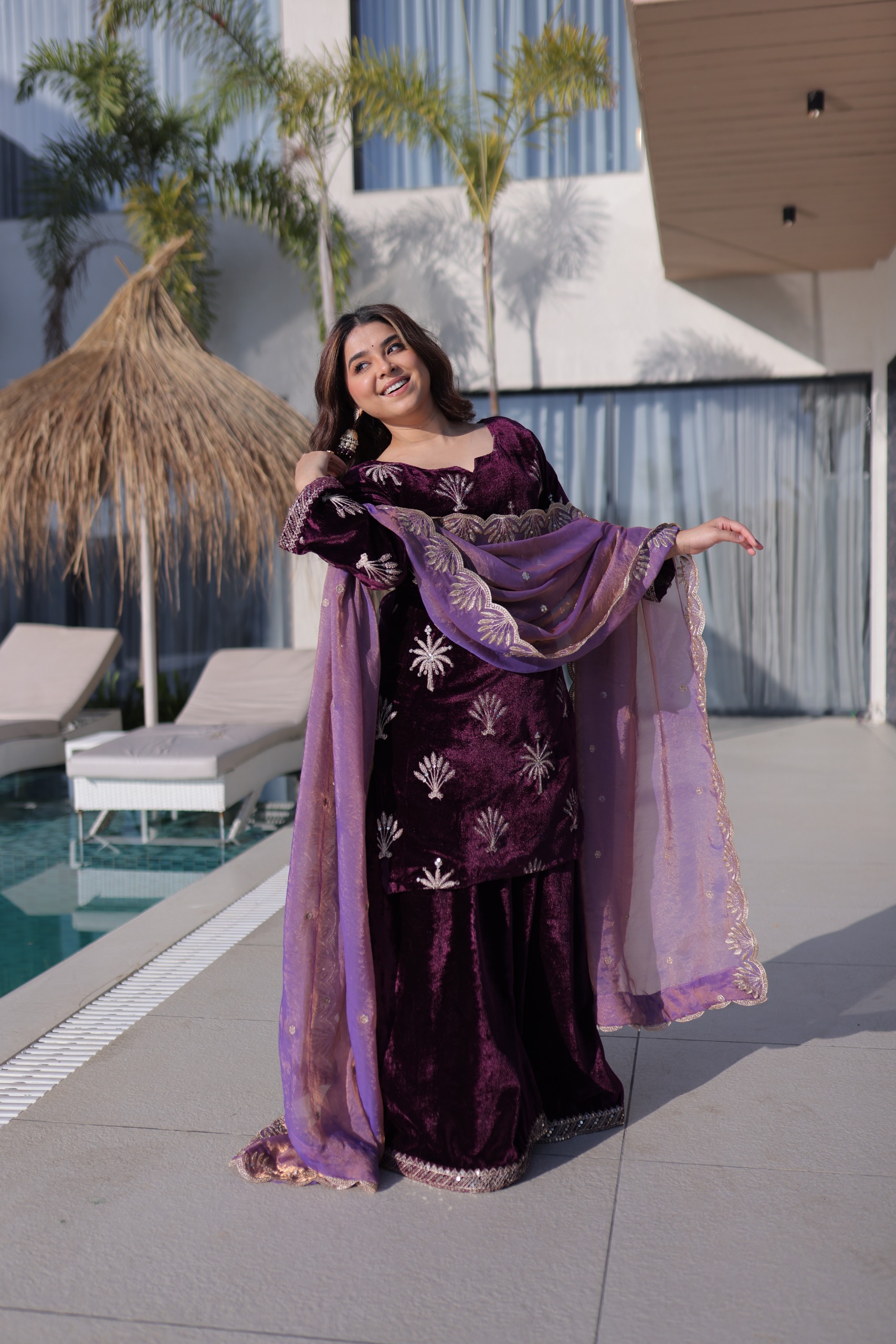 Wine Ice Velvet Embroidery Zari Work Salwar Suit | Jump Suits, Salwar suit, Casual Suits, Creative suits, Designer Suits, Palazzo Suits, Party Wear Suits, Patiala Suits, Straight Suits
