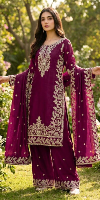 Wine Organza Silk With Sequence Work Salwar Suit | Jump Suits, Salwar suit, Casual Suits, Creative suits, Designer Suits, Palazzo Suits, Party Wear Suits, Patiala Suits, Straight Suits