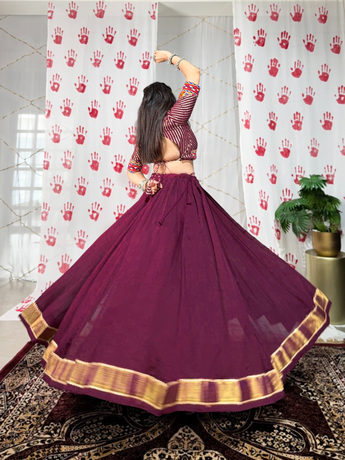 Wine Pure Chanderi With Zari Work Lehenga Choli | Lehenga, Bollywood Lehenga, Creative Lehenga, Designer Lehenga, Embroidered Lehenga, Party Wear Lehenga