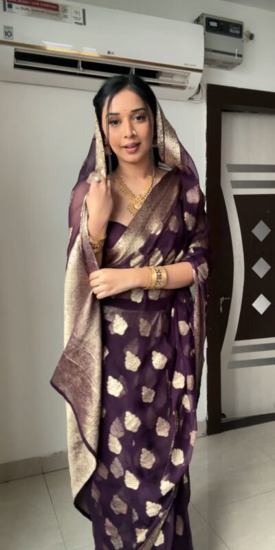Wine soft lichi Silk Lace Border Saree | Sarees, Bollywood Sarees, Creative Sarees, Designer Sarees, Embroidered Sarees, Ethnic Saree, Modern Digital sarees, Party Wear Sarees