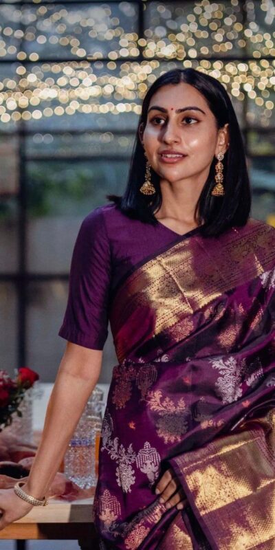 Wine Soft Lichi Silk On All Over Border Saree | Sarees, Bollywood Sarees, Creative Sarees, Designer Sarees, Embroidered Sarees, Ethnic Saree, Modern Digital sarees, Party Wear Sarees
