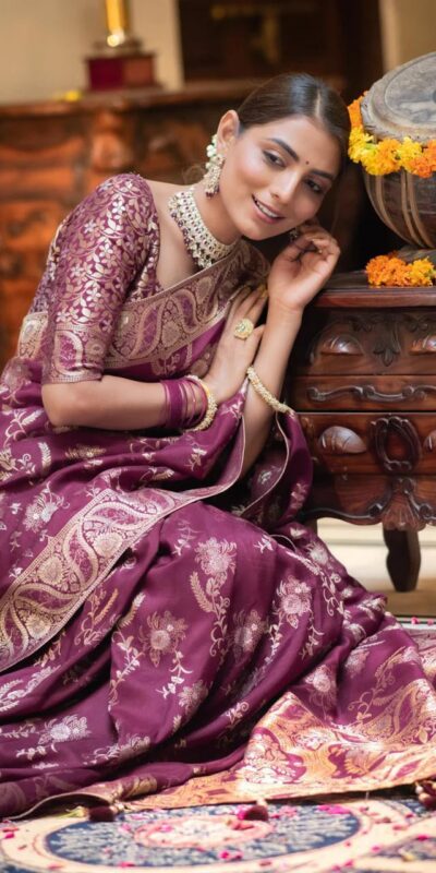 Wine Soft Litchi Silk All Over Weaving Saree | Sarees, Bollywood Sarees, Creative Sarees, Designer Sarees, Embroidered Sarees, Ethnic Saree, Modern Digital sarees, Party Wear Sarees