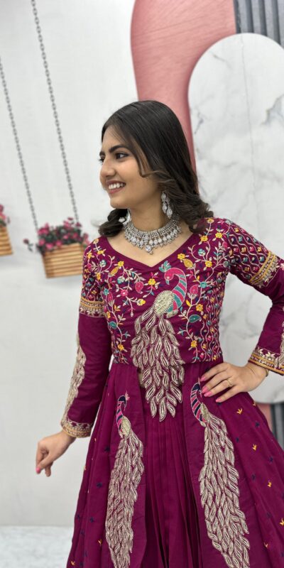 Wine Vichitra Sequence Work Lehenga Choli | Lehenga, Bollywood Lehenga, Creative Lehenga, Designer Lehenga, Embroidered Lehenga, Party Wear Lehenga