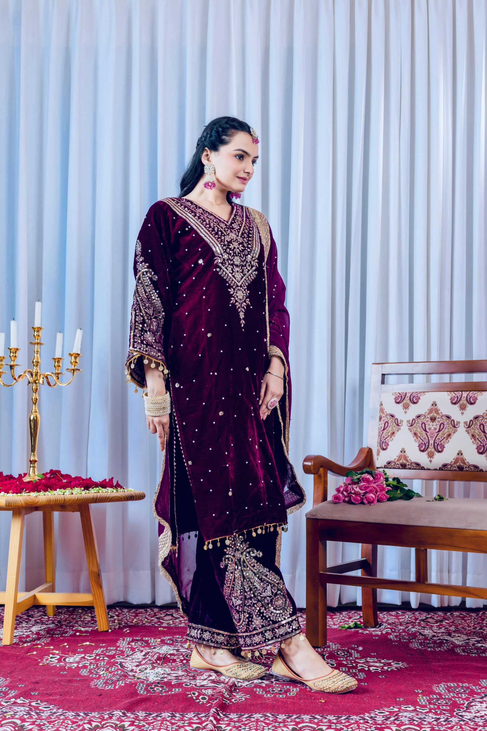 Wine Viscose Velvet Embroidery Salwar Suit | Jump Suits, Salwar suit, Casual Suits, Creative suits, Designer Suits, Palazzo Suits, Party Wear Suits, Patiala Suits, Straight Suits