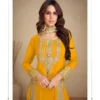 Yellow Chinon Multi Embroidery Work Salwar Suit | Jump Suits, Tops & Bottoms, Track Suits, Salwar suit, Casual Suits, Creative suits, Designer Suits, Palazzo Suits, Party Wear Suits, Patiala Suits, Straight Suits, Trendy Wear