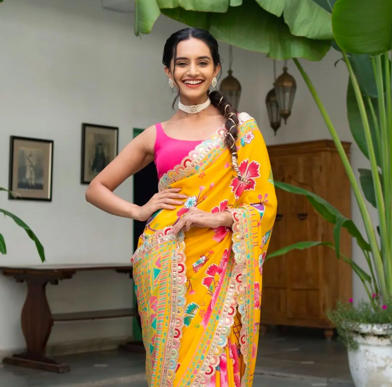 Yellow Chinon Printed Multied Embroidery Coding Sequins Lace Saree | Sarees, Bollywood Sarees, Creative Sarees, Designer Sarees, Embroidered Sarees, Ethnic Saree, Modern Digital sarees, Party Wear Sarees