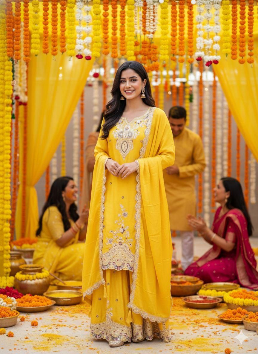 Yellow Chinon Sequence Work Salwar Suit | Jump Suits, Salwar suit, Casual Suits, Creative suits, Designer Suits, Palazzo Suits, Party Wear Suits, Patiala Suits, Straight Suits