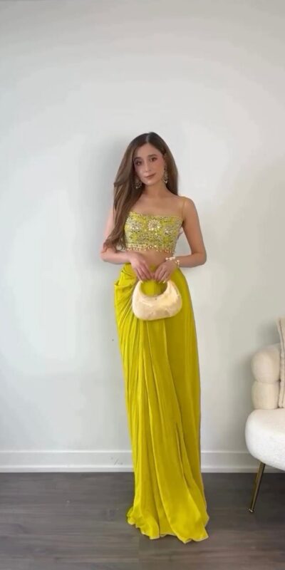 Yellow Chinon Silk Thread With 9mm Sequence Dhoti Suit | Jump Suits, Tops & Bottoms, Track Suits, Salwar suit, Casual Suits, Creative suits, Designer Suits, Palazzo Suits, Party Wear Suits, Patiala Suits, Straight Suits, Trendy Wear