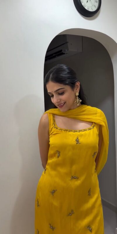 Yellow Chinon Silk Thread Work Salwar Suit | Jump Suits, Salwar suit, Casual Suits, Creative suits, Designer Suits, Palazzo Suits, Party Wear Suits, Patiala Suits, Straight Suits