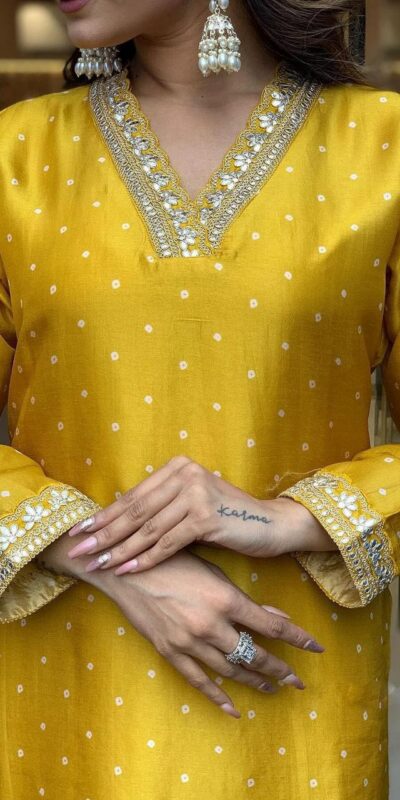 Yellow Chinon Silk Wide Digital Print Coding Work Lace Salwar Suit | Jump Suits, Salwar suit, Casual Suits, Creative suits, Designer Suits, Palazzo Suits, Party Wear Suits, Patiala Suits, Straight Suits