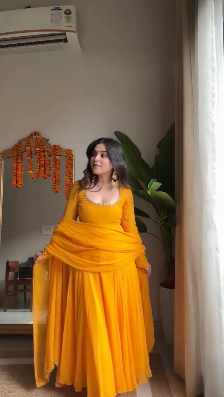 Yellow Faux Georgette Lace Work Gown | Gowns, Bollywood Gowns, Creative Gowns, Designer Gowns, Embroidered Gowns, Party Wear Gowns
