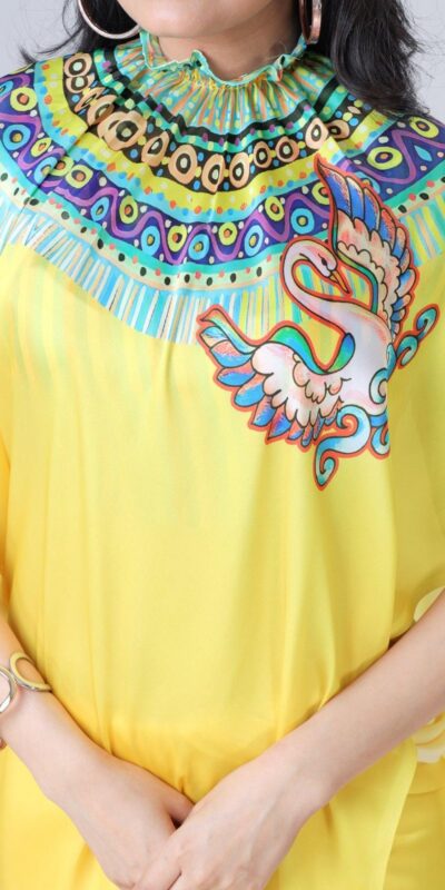 Yellow Japan Satin Digital Print Work Saree | Sarees, Bollywood Sarees, Creative Sarees, Designer Sarees, Embroidered Sarees, Ethnic Saree, Modern Digital sarees, Party Wear Sarees