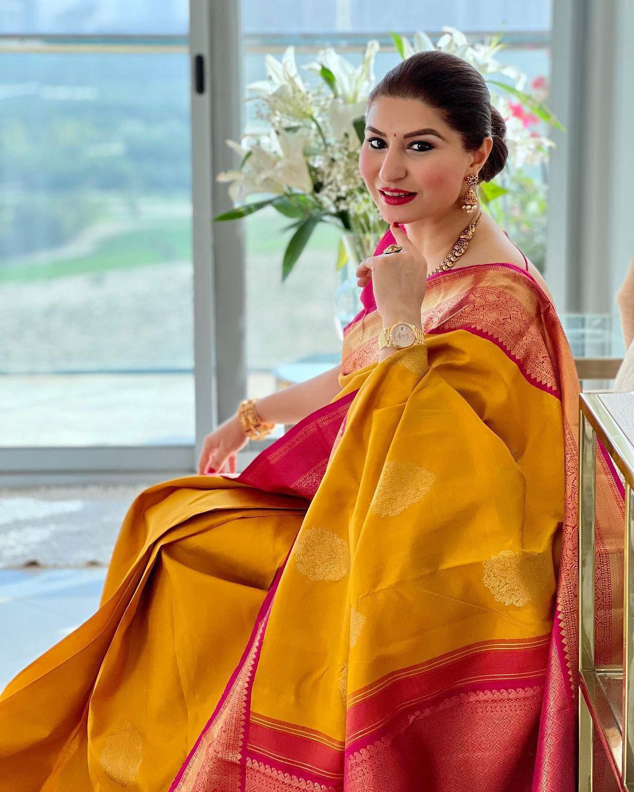Yellow Lichi Silk Lace Border Saree | Sarees, Bollywood Sarees, Creative Sarees, Designer Sarees, Embroidered Sarees, Ethnic Saree, Modern Digital sarees, Party Wear Sarees