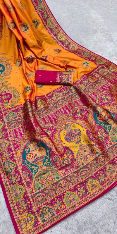 Yellow Paithani Silk Border Lace Work Saree | Sarees, Bollywood Sarees, Creative Sarees, Designer Sarees, Embroidered Sarees, Ethnic Saree, Modern Digital sarees, Party Wear Sarees