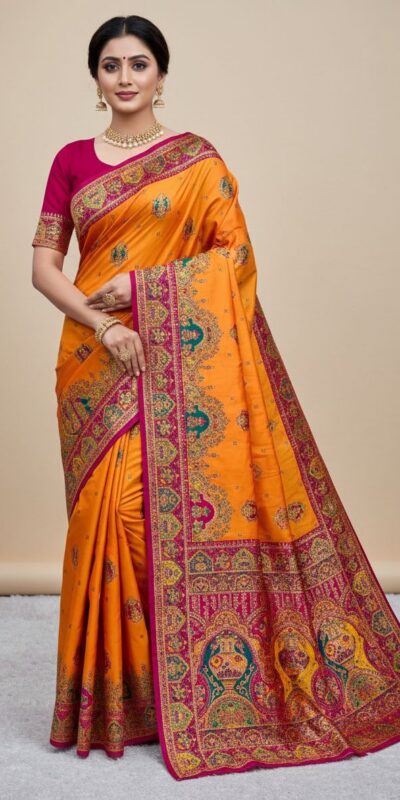 Yellow Paithani Silk Border Lace Work Saree | Sarees, Bollywood Sarees, Creative Sarees, Designer Sarees, Embroidered Sarees, Ethnic Saree, Modern Digital sarees, Party Wear Sarees