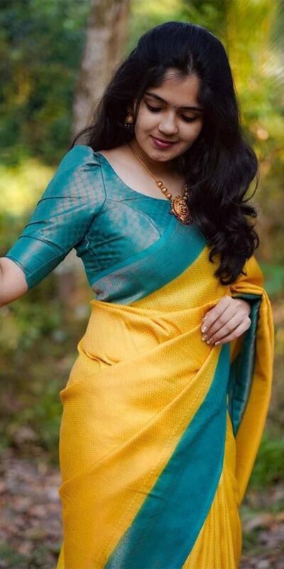 Yellow Soft Lichi Silk With All Over Saree | Sarees, Bollywood Sarees, Creative Sarees, Designer Sarees, Embroidered Sarees, Ethnic Saree, Modern Digital sarees, Party Wear Sarees